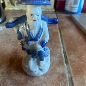 Blue and White Ceramic Figurine